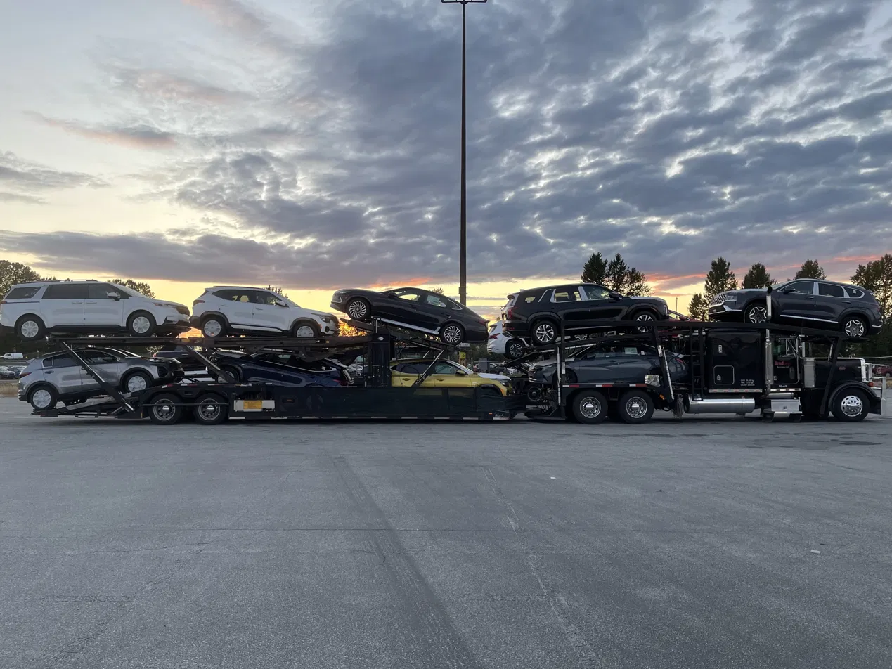BradLeigh Solutions truck at sunset with full load